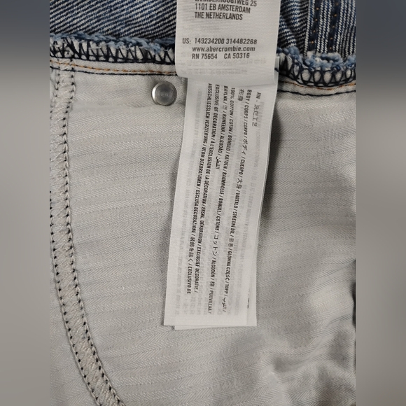 Abercrombie & Fitch Ripped Blue Jean Shorts Size 26/2 - Picture 5 of 5
